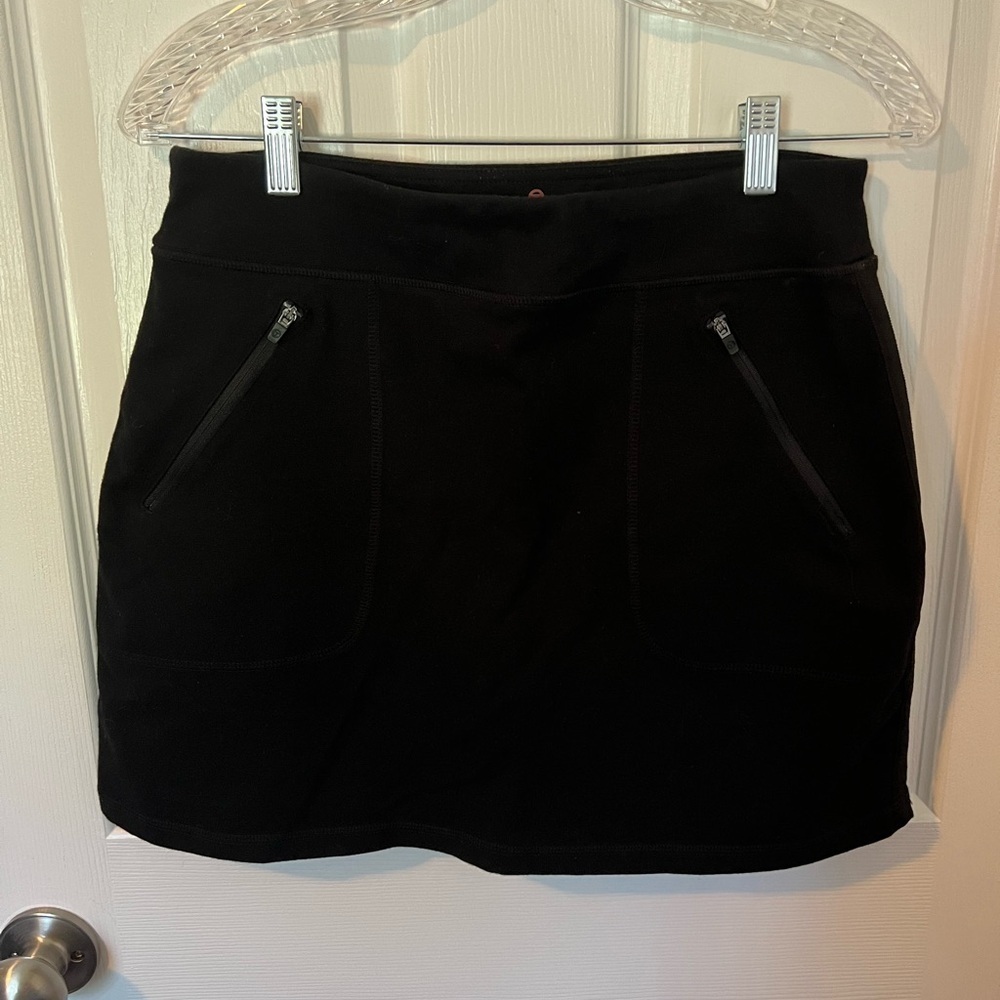 Talbots Skort Womens MP Mini Active Black Zipper Pockets Elastic Waist